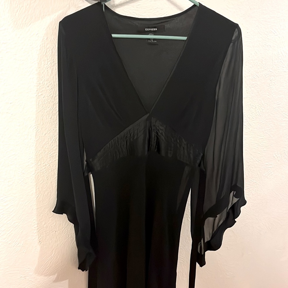 Black Kimono Style Cocktail Dress